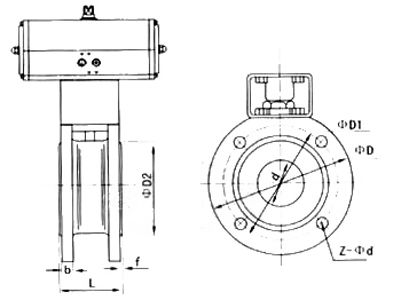 Q671F氣動薄型球閥(圖1) Q671F氣動薄型球閥(圖1)