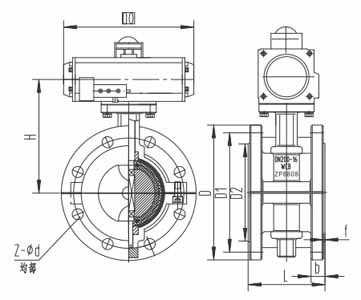氣動(dòng)法蘭襯氟蝶閥(圖1) 氣動(dòng)法蘭襯氟蝶閥(圖1)