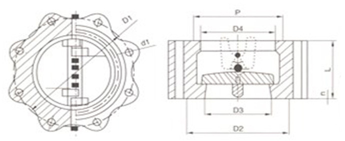 凸耳對夾式止回閥(圖1) 凸耳對夾式止回閥(圖1)