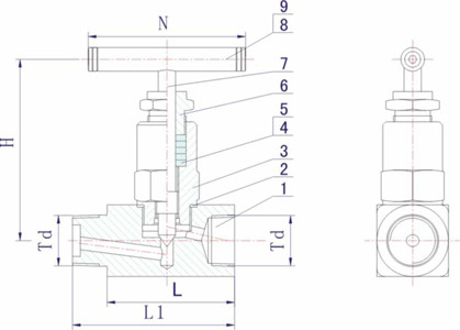 內(nèi)外螺紋針型閥(圖1)